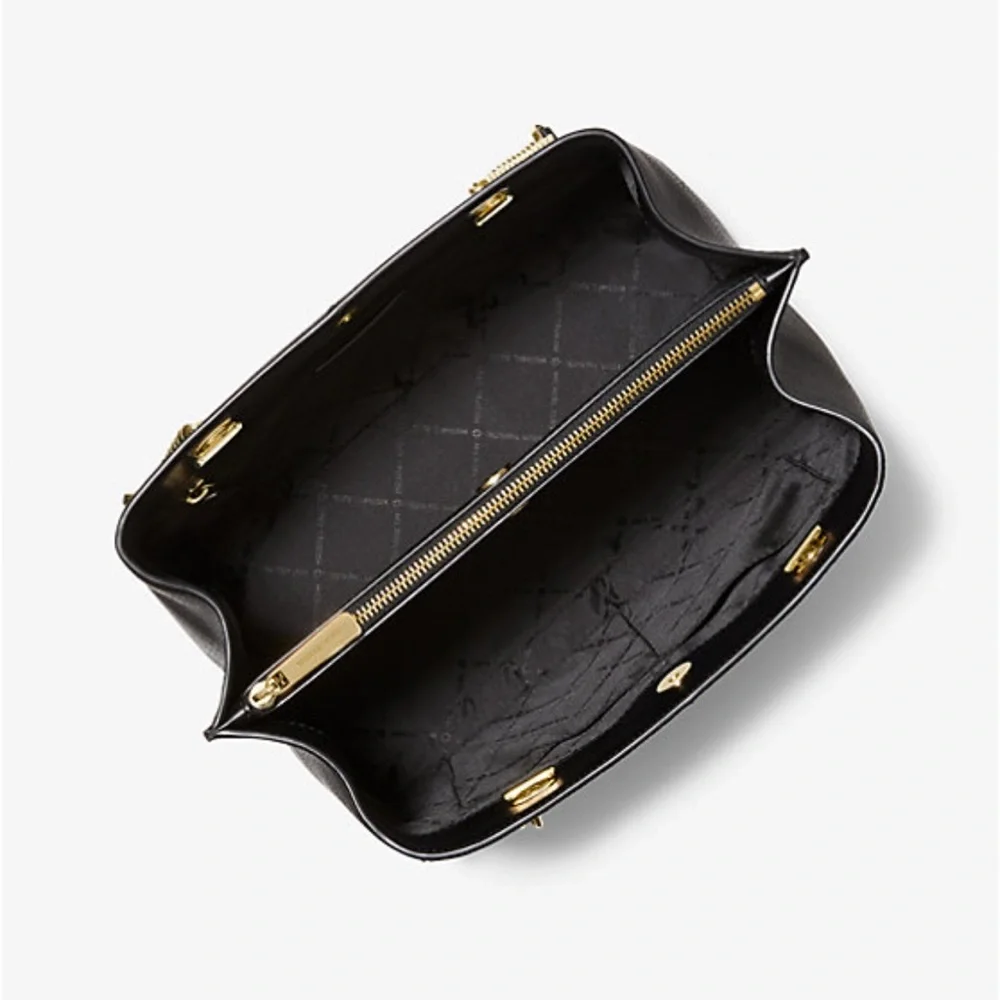 MICHAEL KORS Teagan Large Pebbled Leather Shoulder Bag COLOR BLACK  NWT